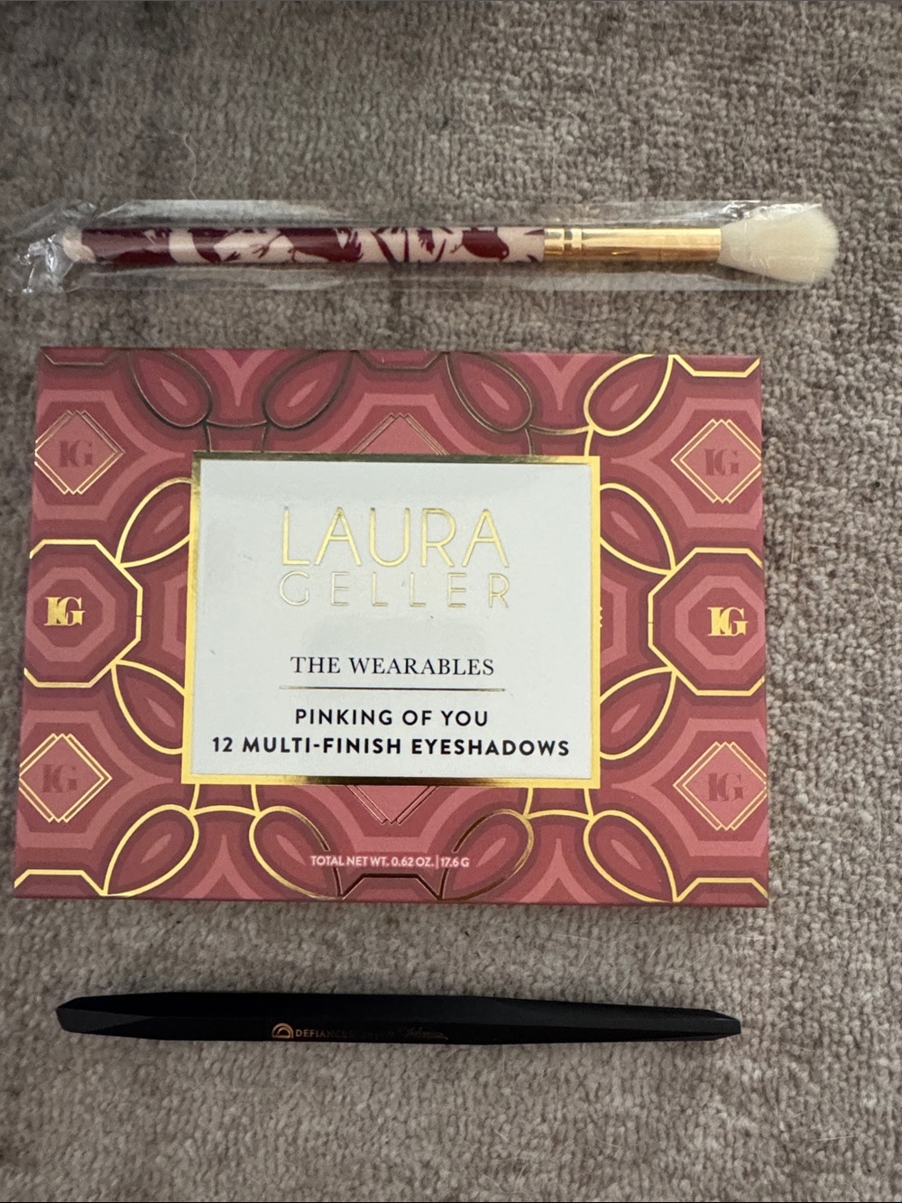 Laura Geller Pinking of You Eyeshadow Palette with brush and eyeliner